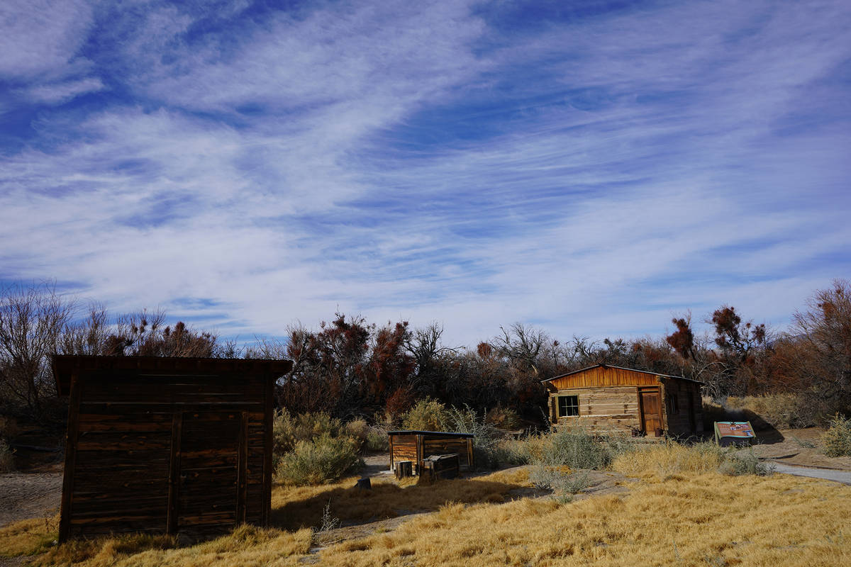Still standing on the Corn Creek property is a cabin built from railroad ties salvaged from tra ...