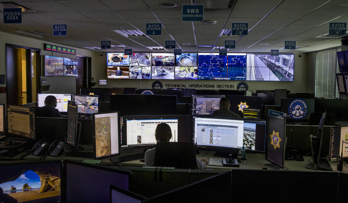 A ShotSpotter Dispatch program is in operation within the Fusion Watch department at the Las Ve ...