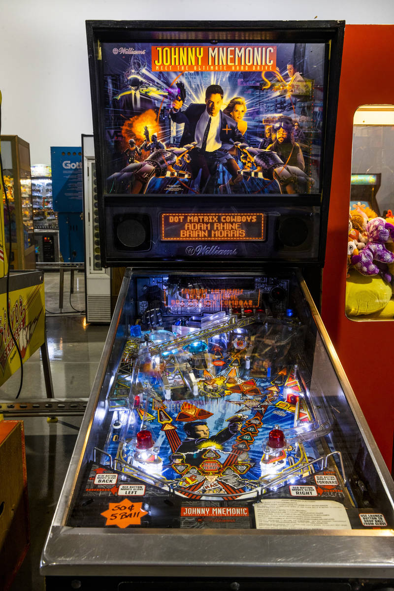 Johnny Mnemonic pinball is one of the many games available at the Pinball Hall of Fame's new lo ...
