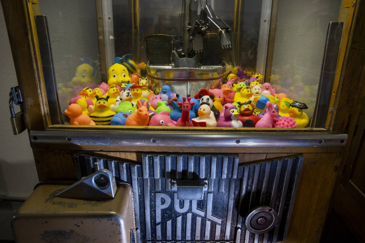 A classic claw machine is one of many games at the Pinball Hall of Fame's new location in Las V ...