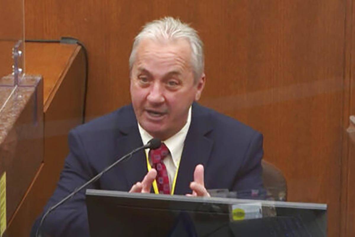 In this image from video, witness Lt. Richard Zimmerman of the Minneapolis Police Department, t ...