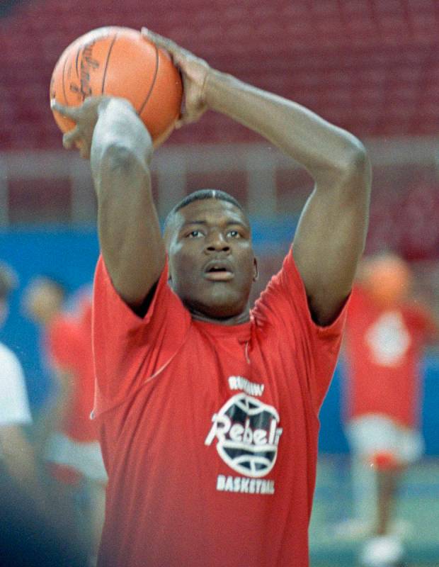 UNLV's Larry Johnson, a member of last year's NCAA championship team has his eye on another tit ...