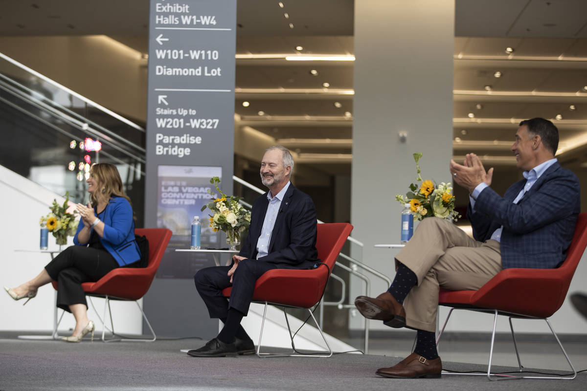 Stephanie Glanzer, from left, chief sales officer and senior vice president at MGM Resorts Inte ...