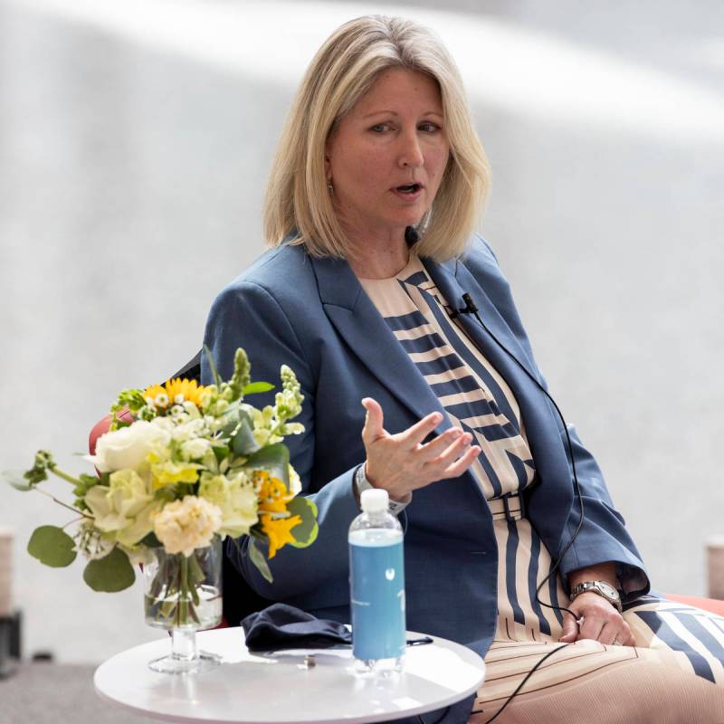 Chris Flatt, executive vice president of hotel sales and marketing for Wynn Las Vegas, speaks d ...