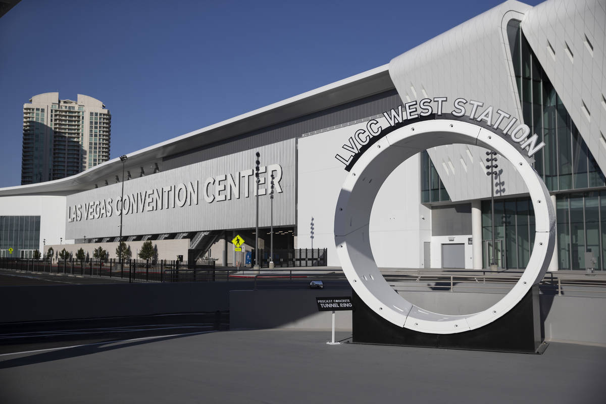 West Station of the Boring Company’s Convention Center Loop is seen during a media tour ...