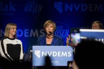 Susie Lee addresses the crowd after winning Nevada’s Third Congressional District seat. (Benj ...