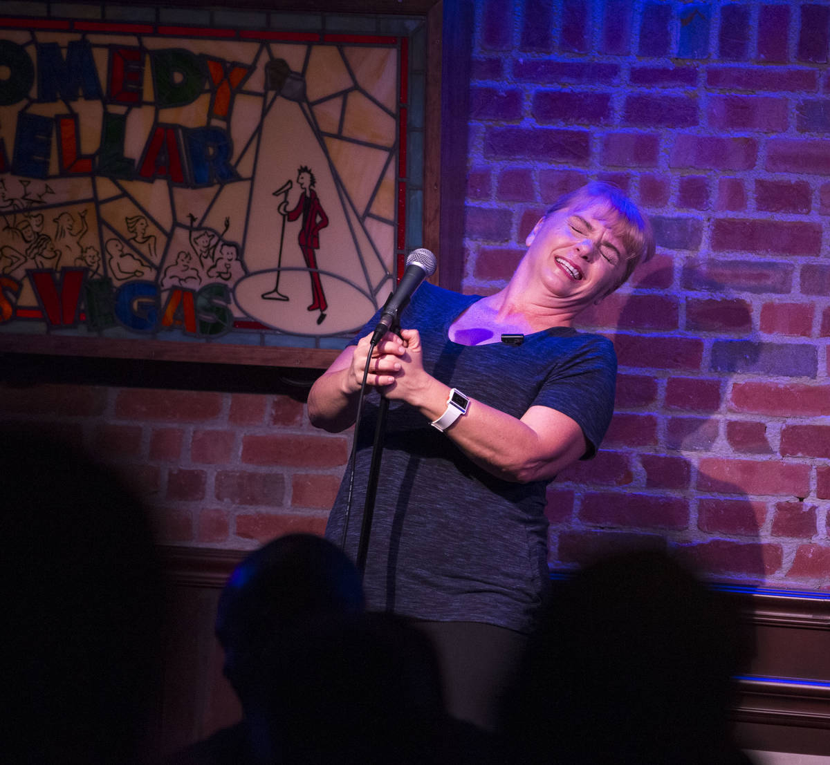 Comedian Traci Skene performs at the Comedy Cellar inside the Rio hotel-casino in Las Vegas on ...