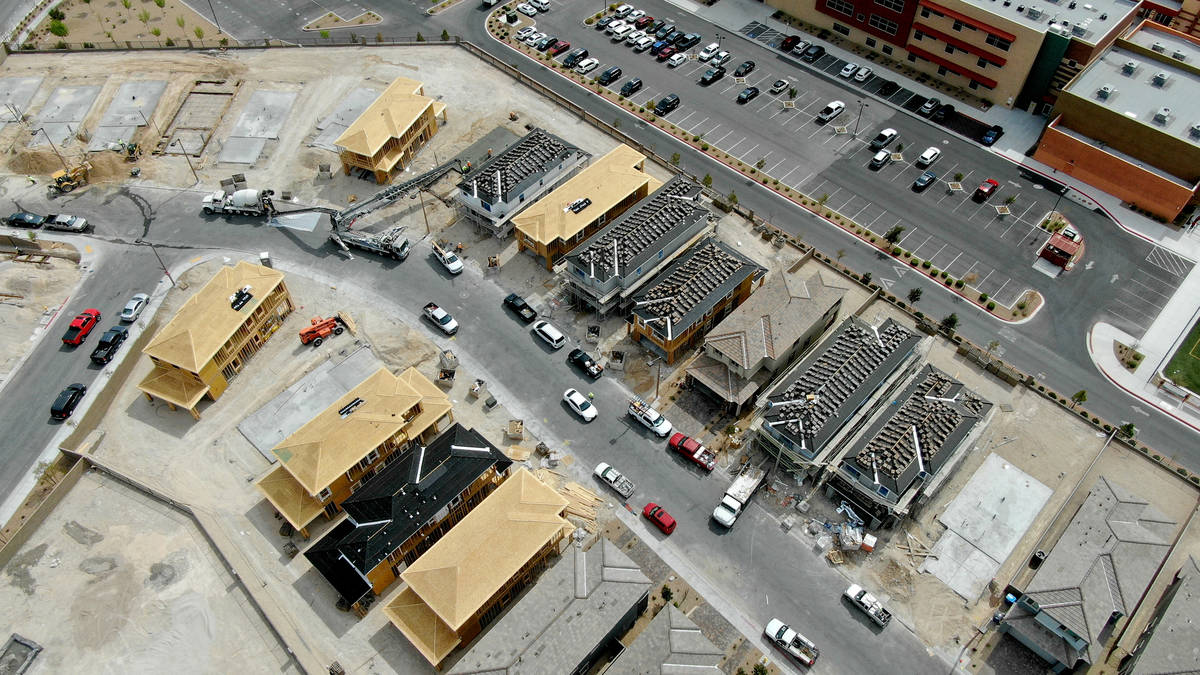 An aerial view of new home construction in Bristle Vale, a housing development near Doral Acade ...