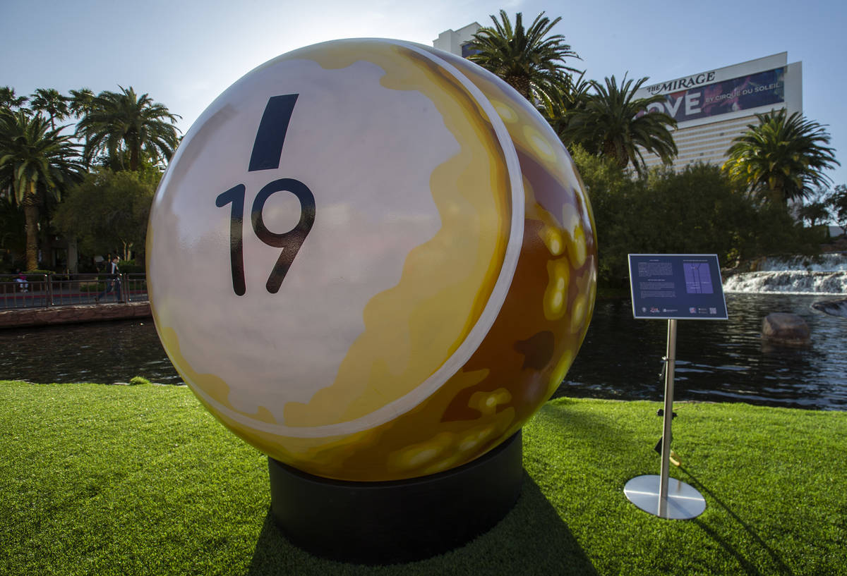 5 giant bingo balls designed for myVEGAS Bingo | Las Vegas Review-Journal