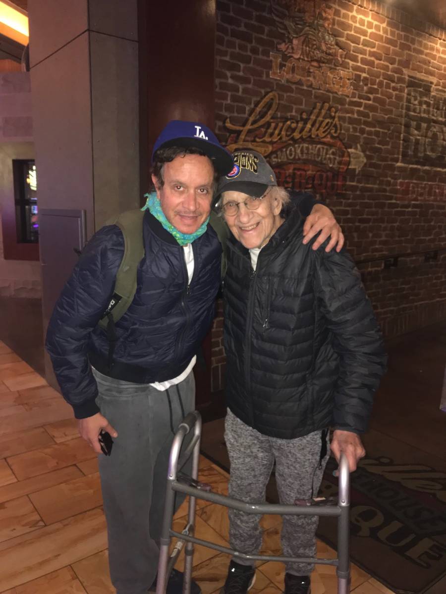 Pauly Shore, left, with father Sammy Shore. (@PaulyShore/Twitter)