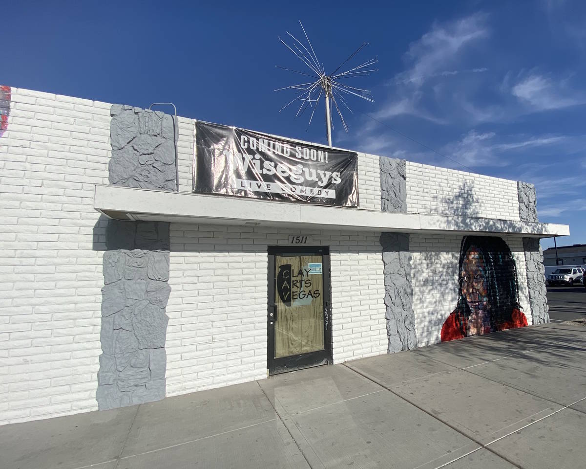 A look at the entrance of Wiseguys Comedy Club in the Arts District at 1511 South Main Street. ...
