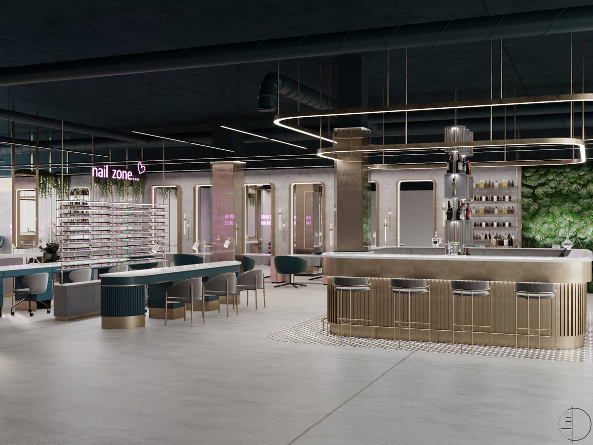 A rendering of the Clivéi Beauty Salon location planned to open this summer at Resorts World L ...