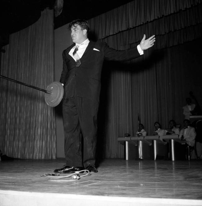 Shecky Greene performs on the same bill as Elvis Presley at the New Frontier April 30, 1956. (J ...