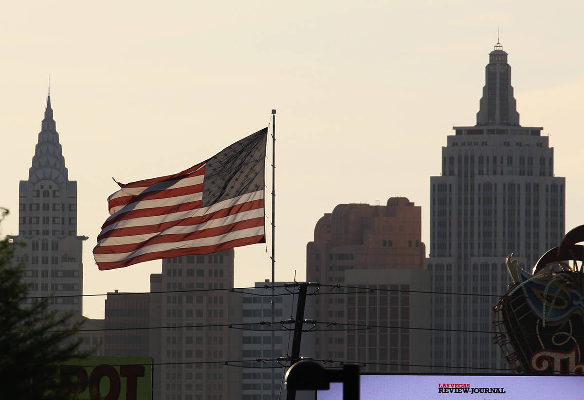 Winds may reach 40 mph in the Las Vegas Valley on Tuesday, April 13, 2021, according to the Nat ...