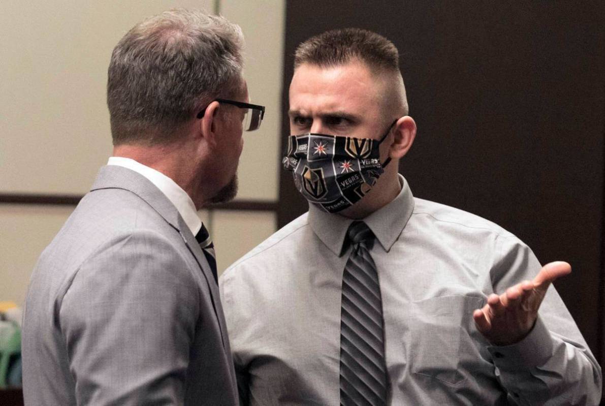 Joshua Nichols, right, accused of kidnapping, burglary and armed robbery, confers with his lawy ...