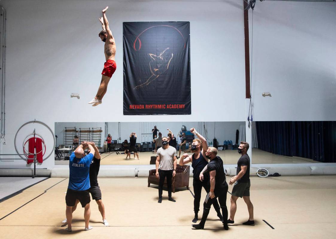Performers rehearse for "Ignite" at Nevada Rhythmic Academy on Thursday, April 15, 2021, in Las ...
