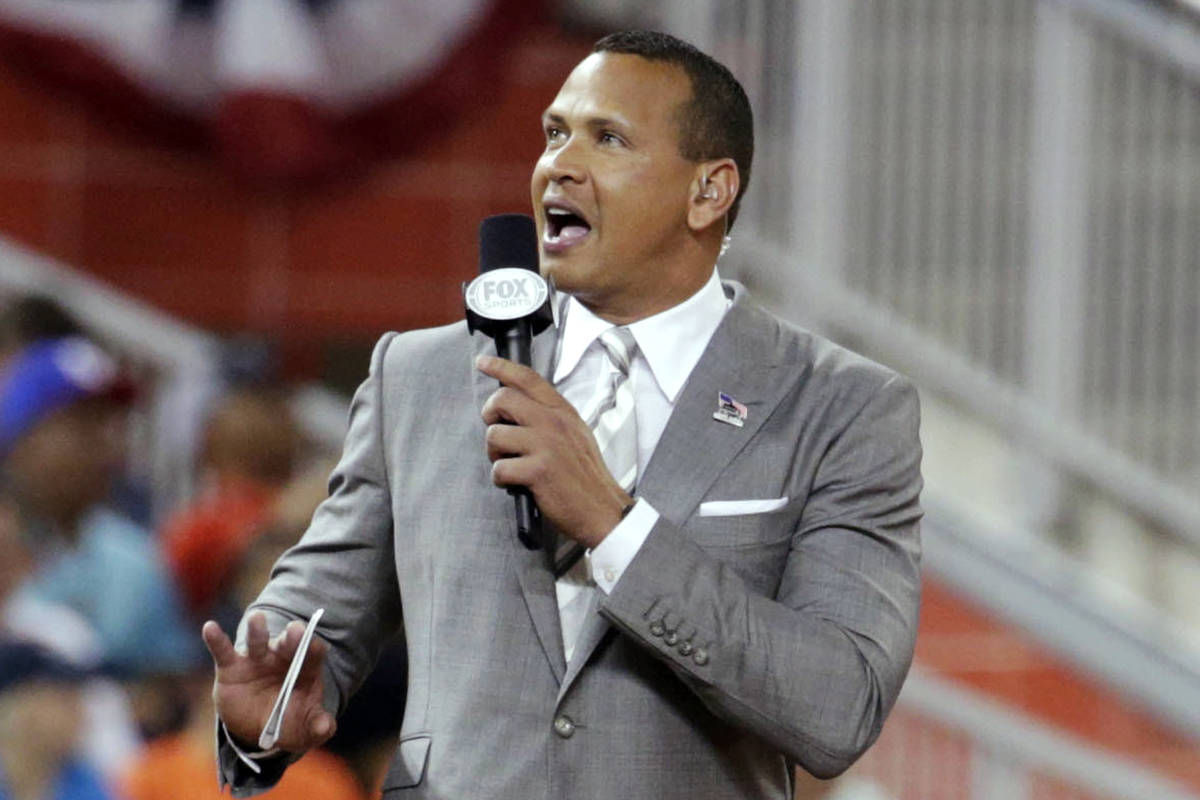 FILE - In this July 11, 2017, file photo, former baseball player Alex Rodriguez reports from th ...