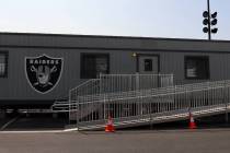 The Las Vegas Raiders COVID-19 testing trailer in front of the team's headquarters in Henderson ...