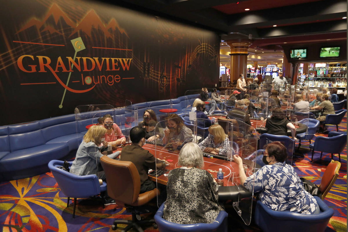 Women play in $175 No-Limit Hold'em Ladies tournament during 2021 Nevada State Ladies Poker Cha ...