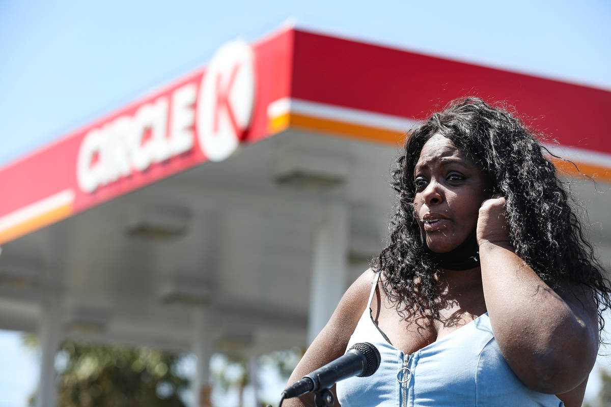 Maria Levi, mother of Kashif Brown, speaks to the media during a press conference with the Metr ...