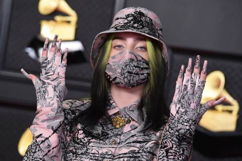 Billie Eilish arrives at the 63rd annual Grammy Awards at the Los Angeles Convention Center on ...