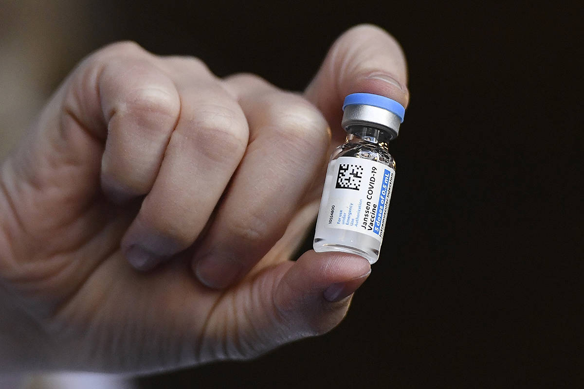 Johnson & Johnson COVID-19 vaccine at Hartford Hospital in Hartford, Conn. (AP Photo/Jessica Hi ...