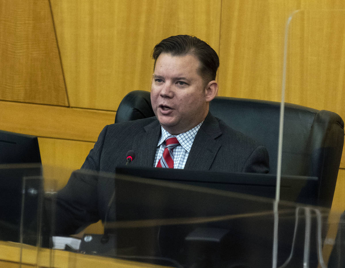 Metro detective Jason Leavitt speaks as he take the witness stand during a public fact-finding ...