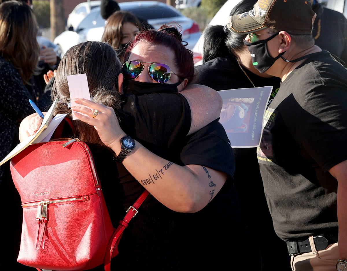 Jeanne Llera, mother of Jorge Gomez, who was shot and killed by four Las Vegas police officers ...
