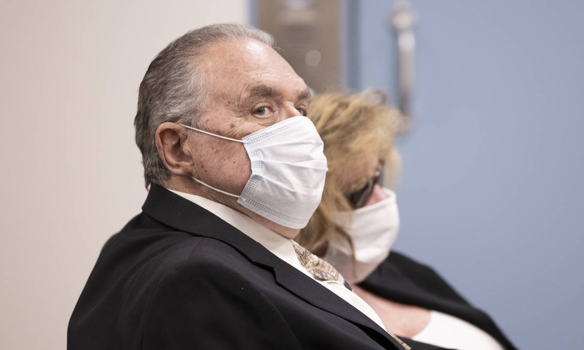 Marcel Chappuis, left, and his wife, Patricia, appear in Beatty Justice Court for a pretrial he ...