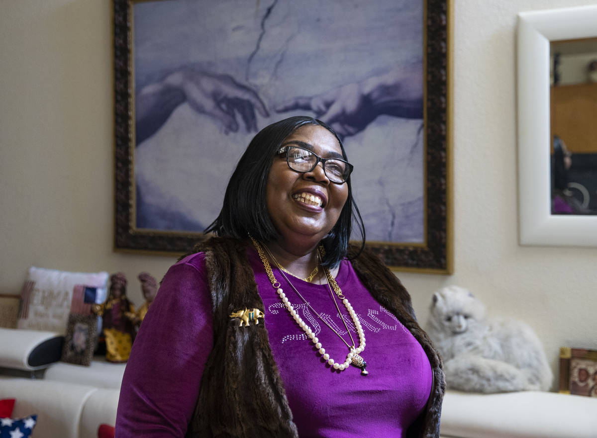 Home care worker Erma Henderson poses for a portrait at her home in Las Vegas on Tuesday, March ...
