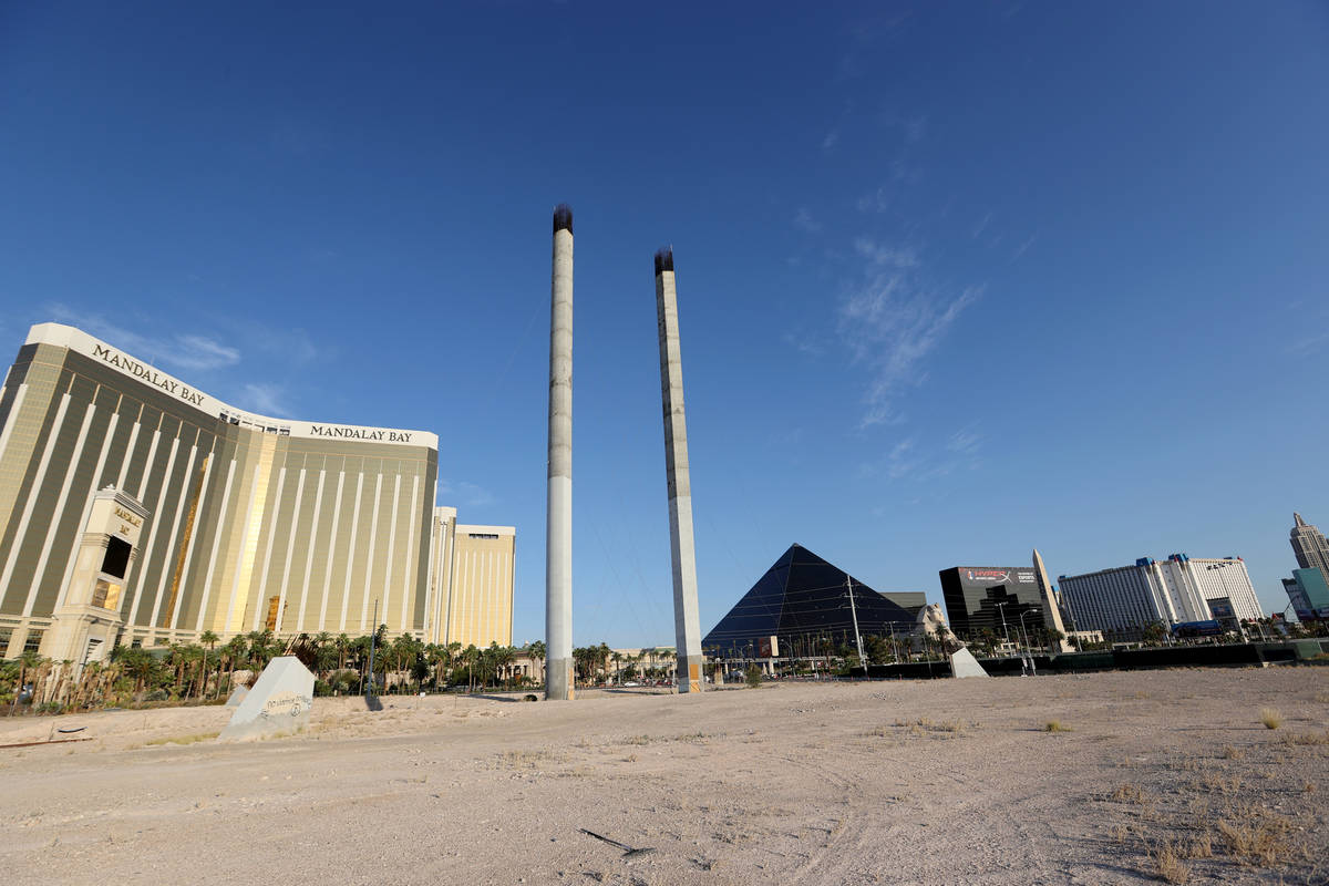 The partially built SkyVue observation-wheel project at the southeast corner of Las Vegas Boule ...
