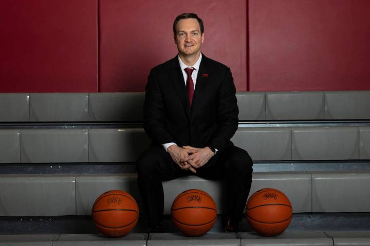 UNLV men's basketball coach Kevin Kruger poses for a photo on Friday, March 26, 2021, in Las Ve ...