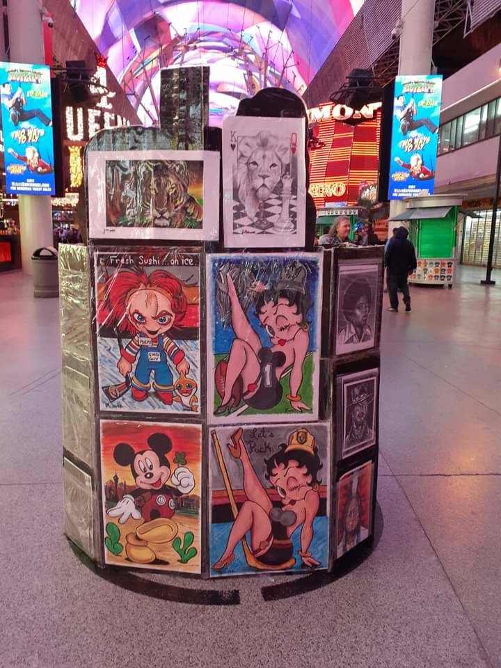 Fredrick Mason's artwork on the Fremont Street Experience. (Courtesy of Kendra Mason)
