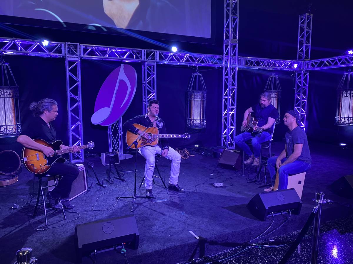 Elvis Lederer, Justin Shandor, Martin Zimmerman and Pepe Jimenez jam during rehearsals for "Elv ...