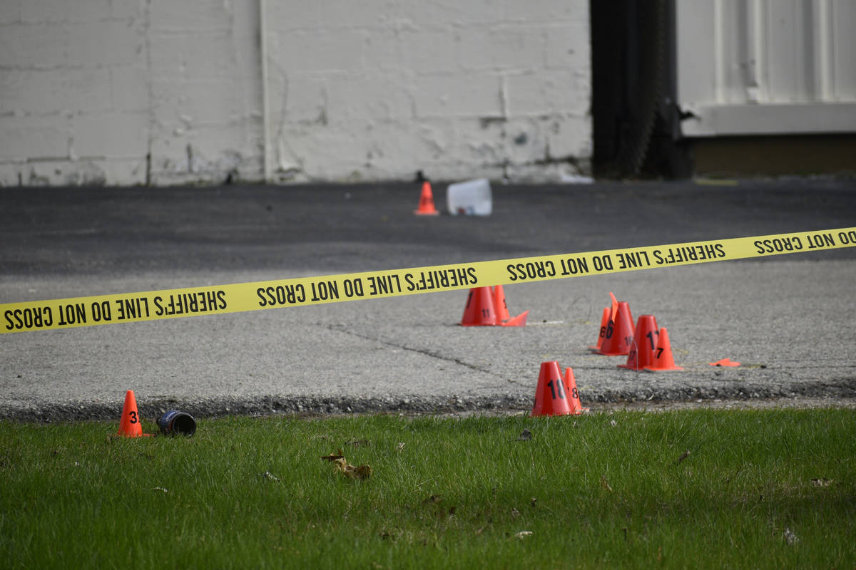 Evidence markers and police tape were in abundance outside the Somers House Tavern and down 15t ...