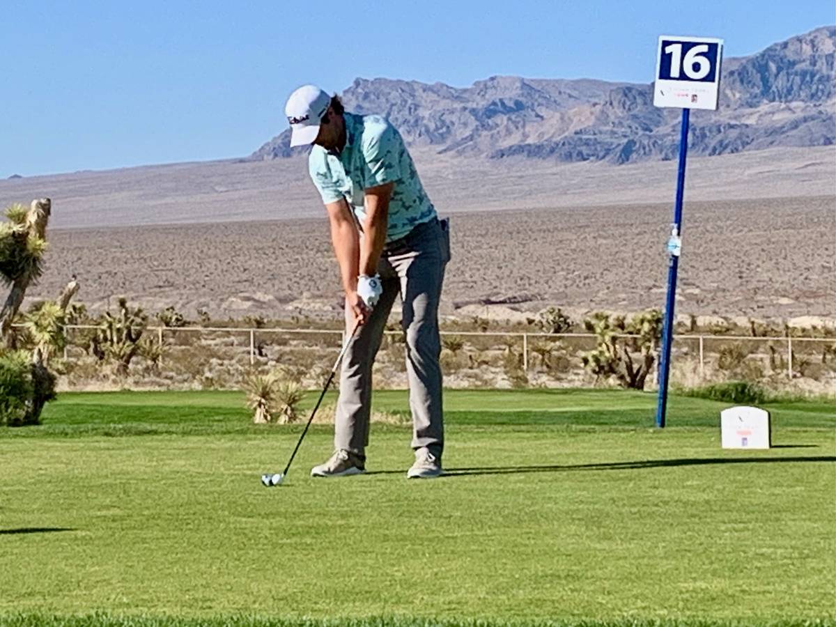 Peter Uihlein takes a shot during the final round of the Korn Ferry Tour's MGM Resorts Champion ...