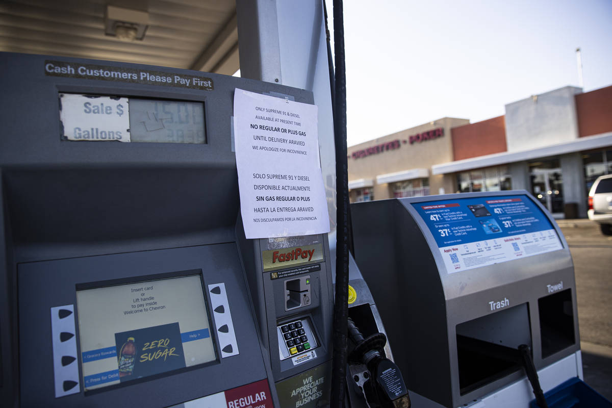 Gas shortage at some pumps reported in Las Vegas Las Vegas ReviewJournal