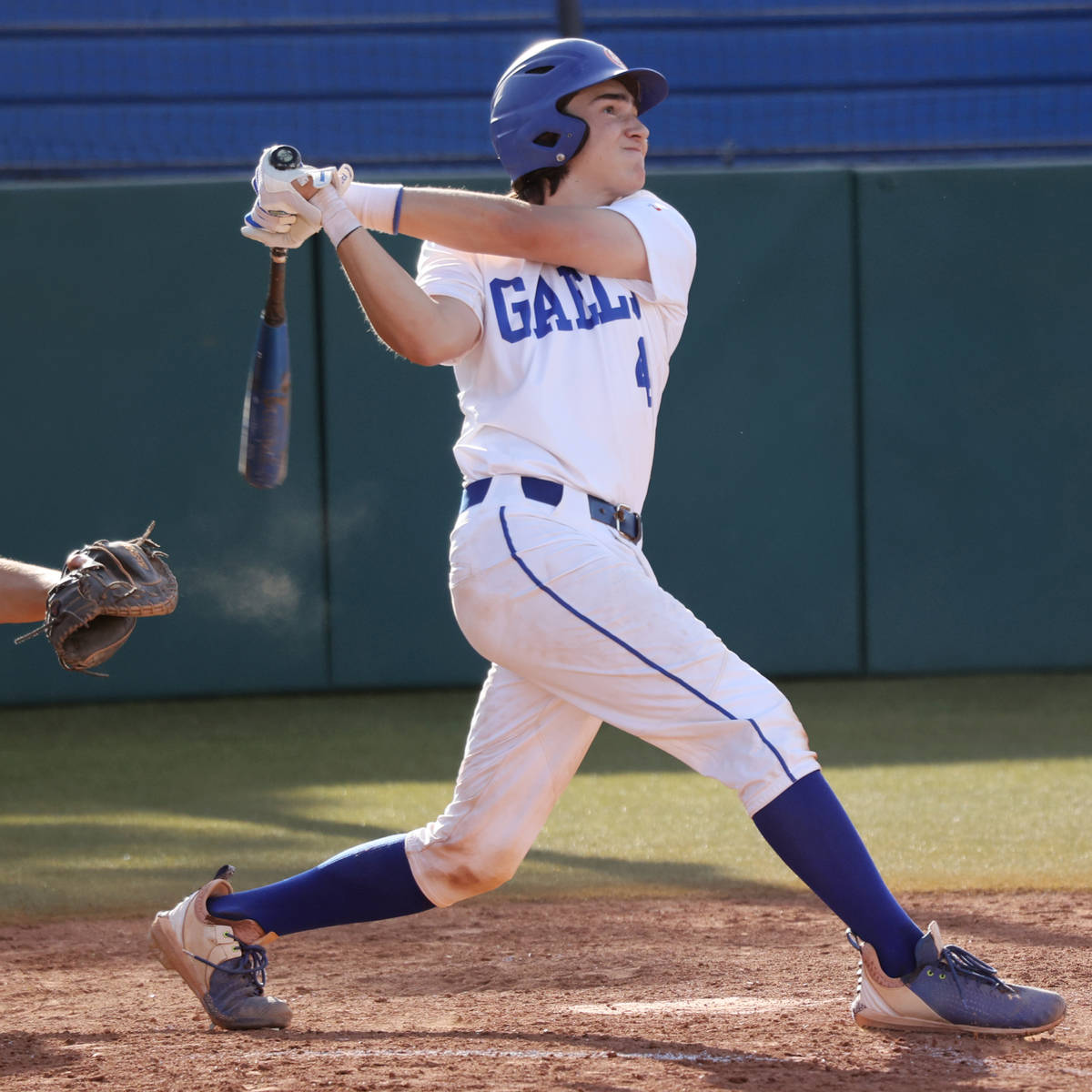 Bishop Gorman's Anthony Marnell (4) connects with the ball for a walk-off hit against Coronado ...