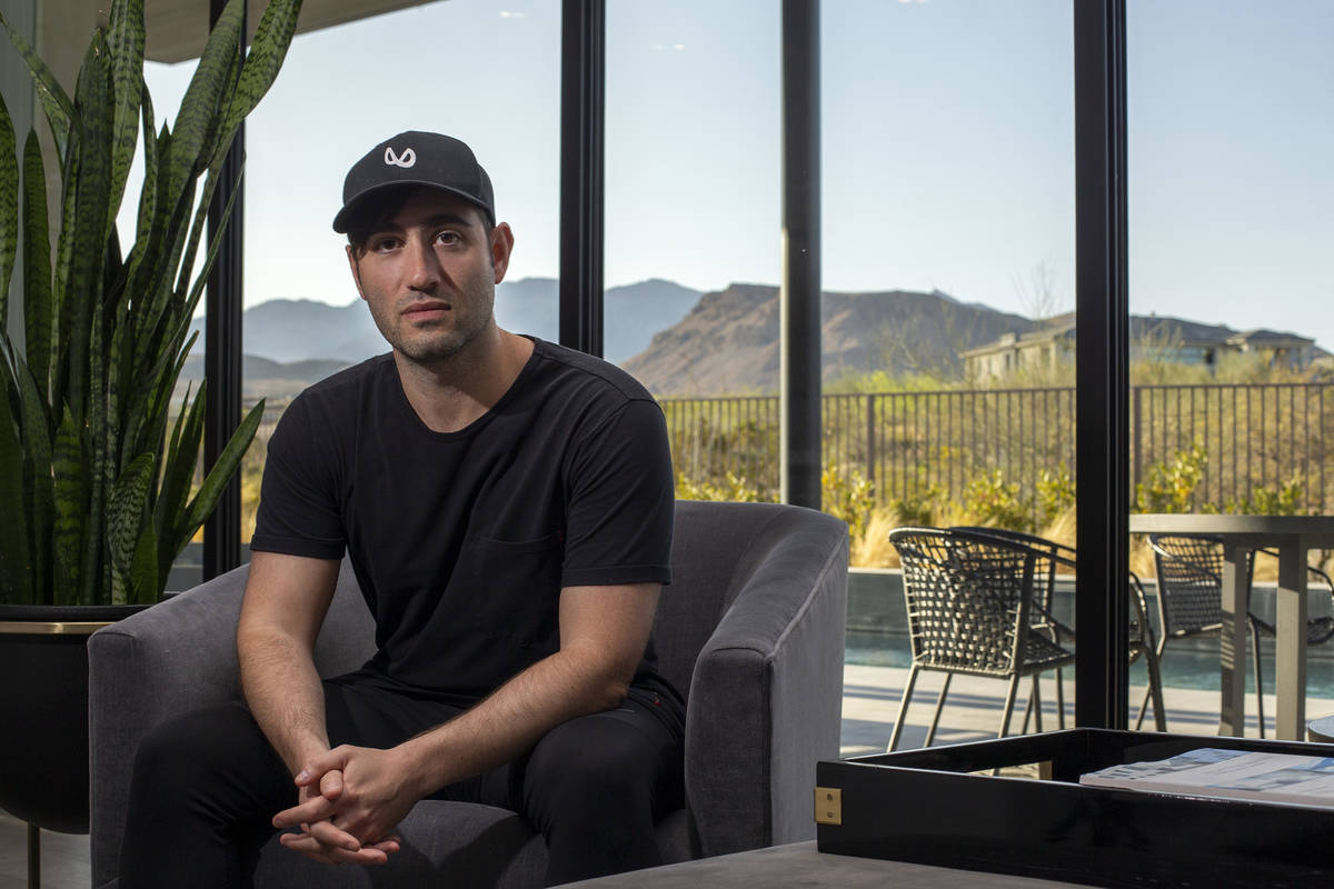 Justin Blau, known as electronic musician and DJ 3LAU, at his home on Thursday, April 8, 2021, ...