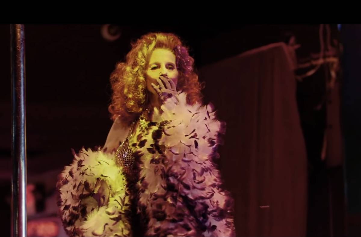 A screen capture of the late burlesque legend Tempest Storm is shown in the video for the "lost ...