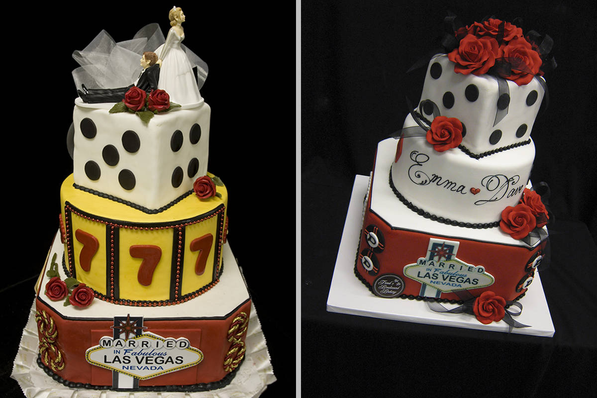 Vegas-themed cakes by Freed's Bakery, which is preparing to open a dessert shop in the Arts Dis ...