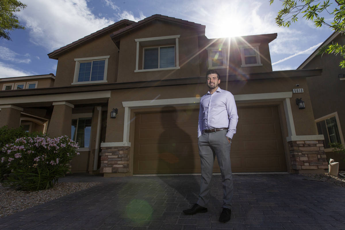 Jordan Rodriguez outside his home on Saturday, April 24, 2021, in Las Vegas. Rodriguez is selli ...