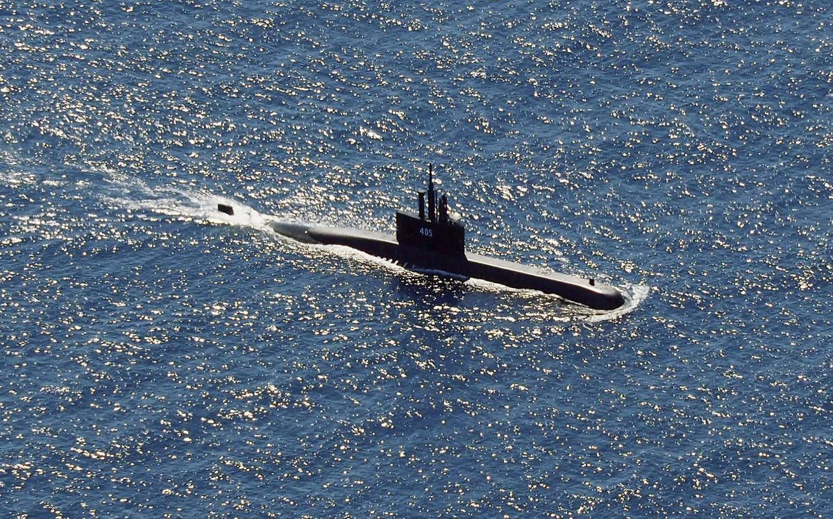 In this aerial photo taken from a maritime patrol aircraft of 800 Air Squadron of the 2nd Air W ...