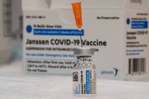 The Johnson & Johnson COVID-19 vaccine is seen at a pop up vaccination site in the Staten Islan ...