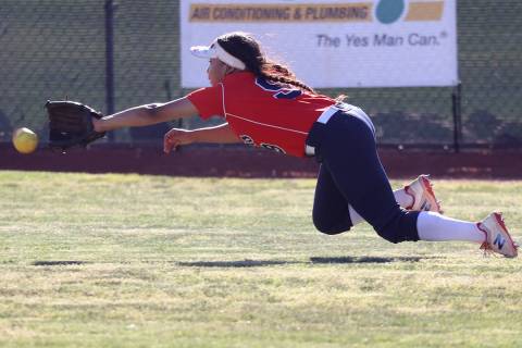 Coronado's Kai Angel (9) misses the ball for a Green Valley hit in the sixth inning of their so ...