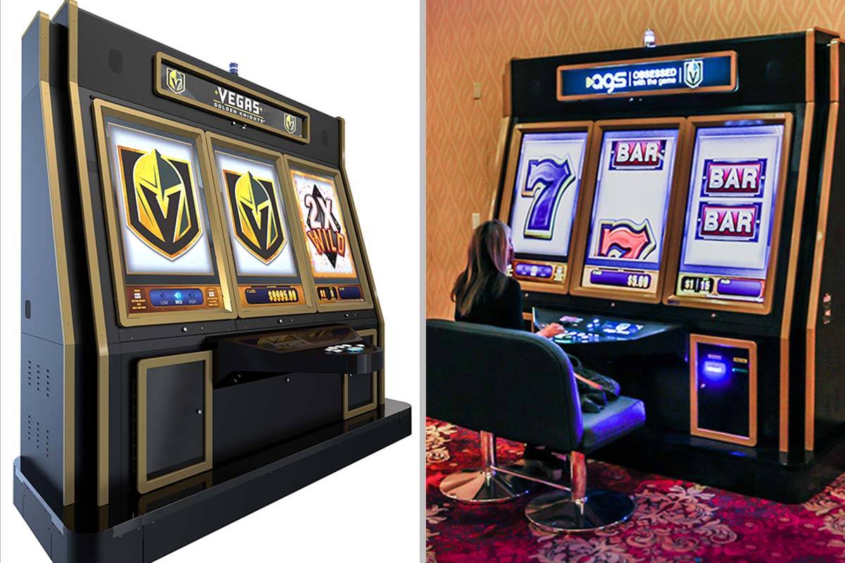 "Vegas Born," a Vegas Golden Knights-themed slot machine from AGS, located at South Point. (Cou ...