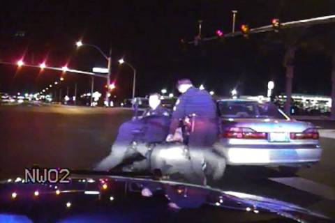 Brett Seekatz is seen in this video, along with Nevada Highway Patrol troopers and Henderson po ...
