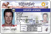 A sample of Nevada's Real ID, with the gold star on the top right. (Nevada Department of Motor ...