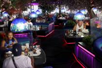 People dine at Peppermill in Las Vegas, Thursday, April 29, 2021. (Erik Verduzco / Las Vegas Re ...