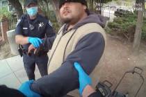 In this image taken from Alameda Police Department body camera video, Alameda Police Department ...